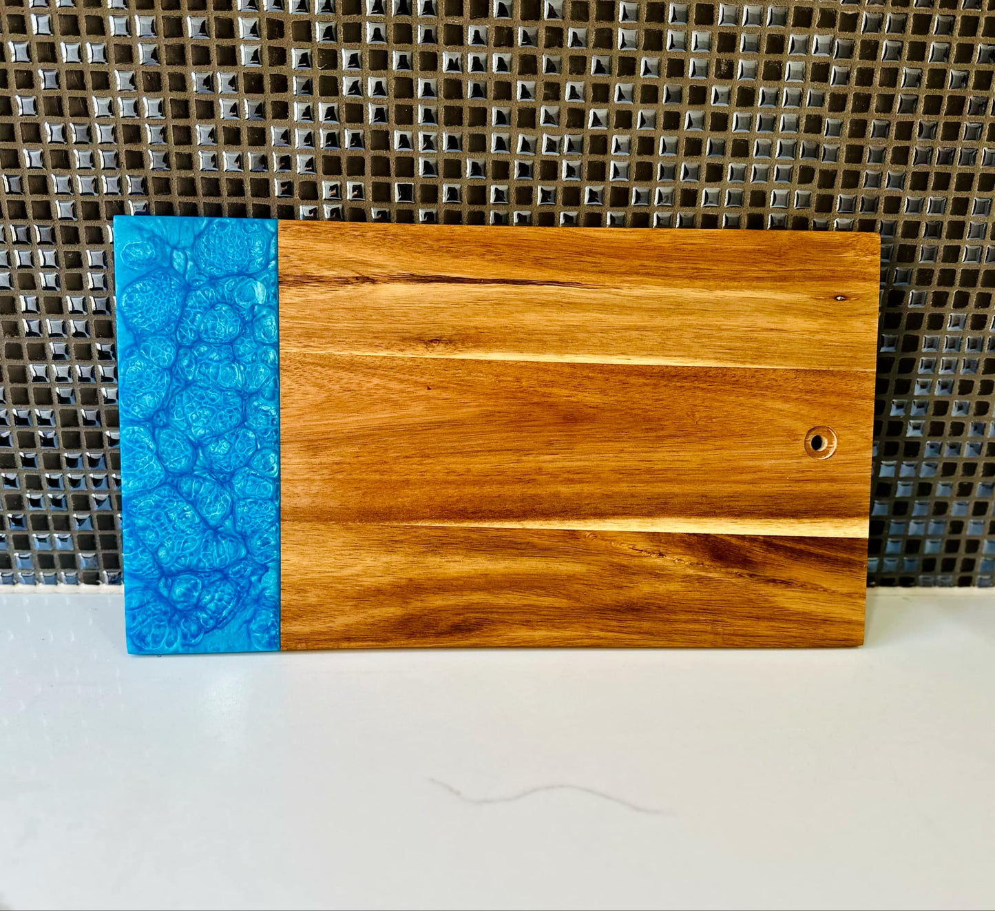 Sapphire Bubbles/Acacia - Serving Board