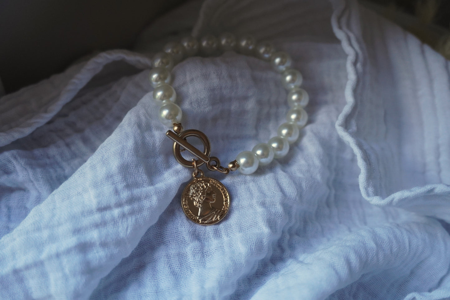 Pearl & Coin Bracelet