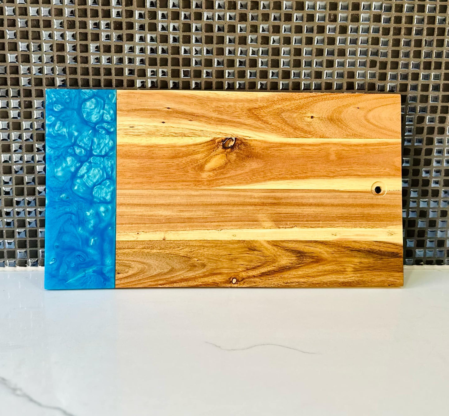 Sapphire Swirl/Acacia - Serving Board