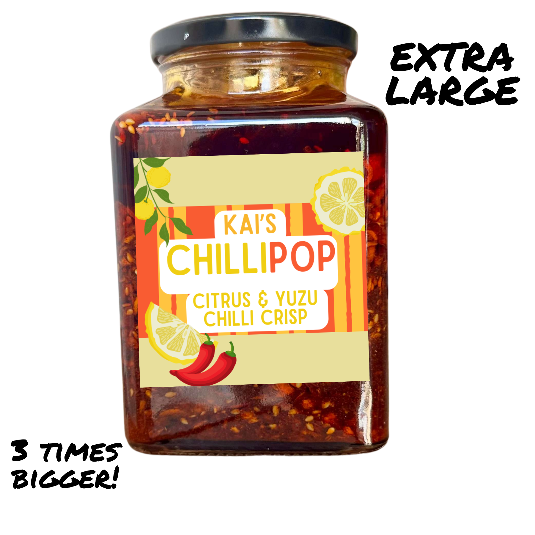 ChilliPop Citrus & Yuzu Chilli Crisp Extra Large - Chilli Crisp (Mild)